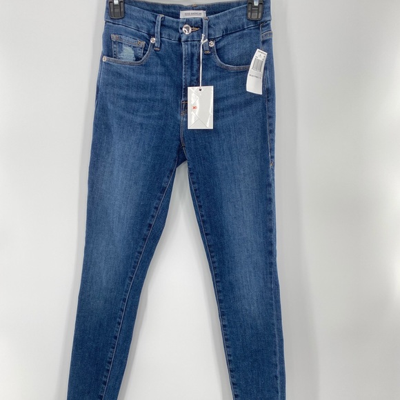 Good American NWT Good Legs Extreme Stiletto Blue Stretch Denim Jeans 0 25 New - Picture 3 of 12